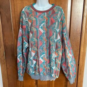 St Croix Norm Thompson Vintage Geometric Multi Color Coogi Style Size Large